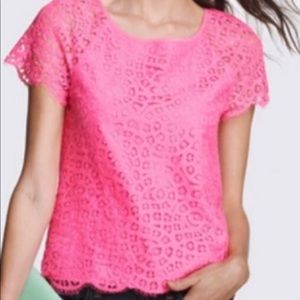 J. Crew Pink Lace Blouse